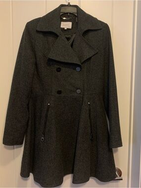 Laundry Women's Charcoal Double-Breasted Wool Coat